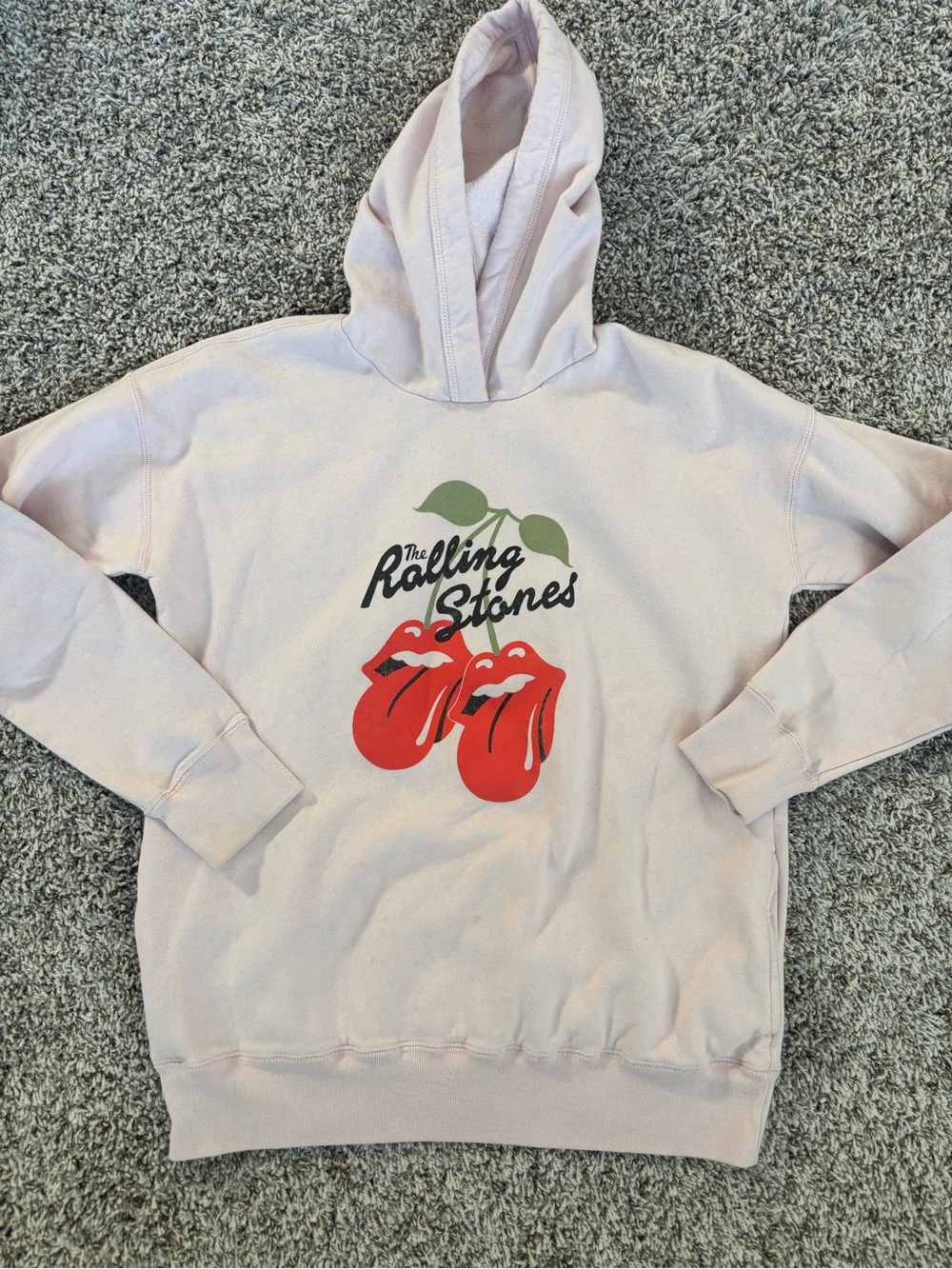abercrombie kids Pale Pink Rolling Stones Graphic Hoodie